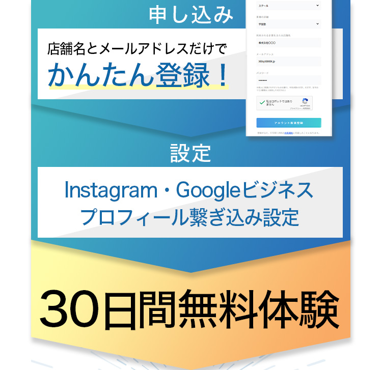 申し込み　かんたん登録！